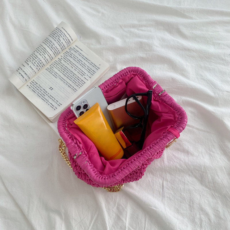 Τσάντα ώμου καλοκαιρινής σχεδίασης Τσάντα σύννεφο Ζεστή τσάντα για πάρτι με ψάθινη υφή γυναικεία τσάντα τσάντα μαξιλαριού χιαστί τσάντα 2023 παραλίας