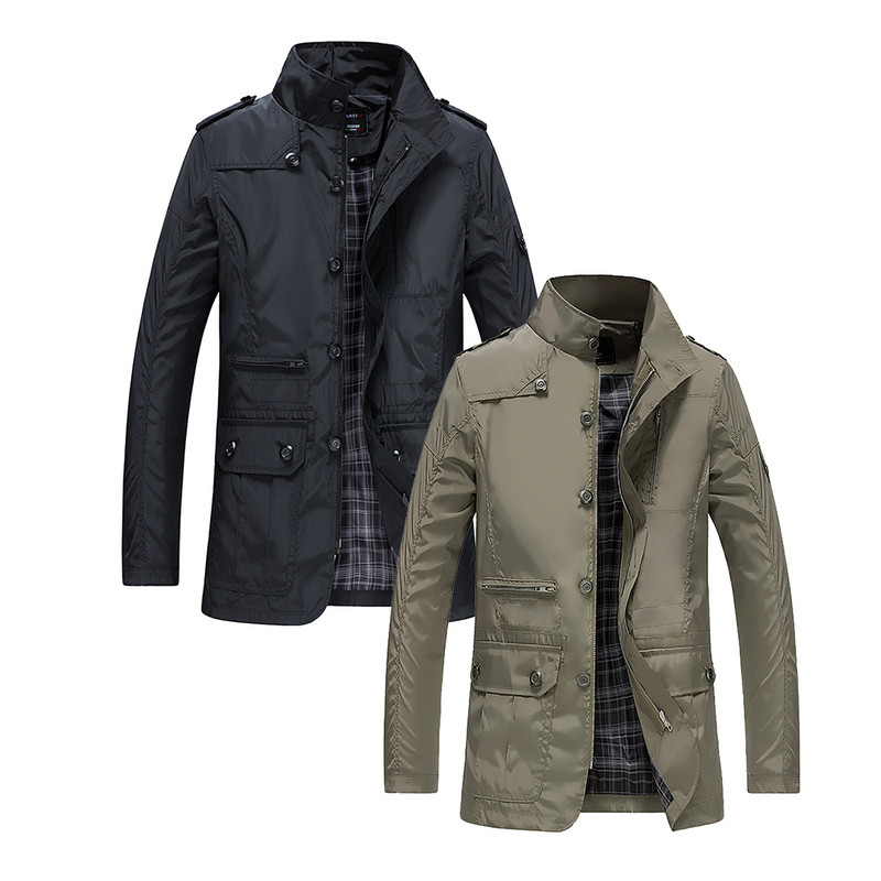Ανδρικό φθινοπωρινό μπουφάν Ανοιξιάτικο αντιανεμικό όρθιο φθινοπωρινό παλτό γιακά Μπουφάν Business Ανδρικό μπουφάν αναψυχής με παλτό Κουκούλα βροχής