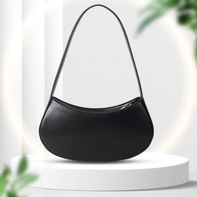 Ženske male torbe na rame s patentnim zatvaračem Half Moon Mini torbica Kožna torbica ispod ruke Vintage lagana torbica Clutch
