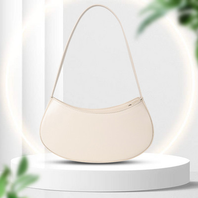 Ženske male torbe na rame s patentnim zatvaračem Half Moon Mini torbica Kožna torbica ispod ruke Vintage lagana torbica Clutch