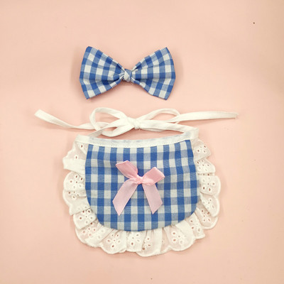 Ins Dog καρό δαντέλα σαλιάρα για κατοικίδια σάλιο Πετσέτα Bichon Teddy Hiromi Σαλιάρα για γάτα Μικρό λουρί για σκύλους Chihuahua Puppy Pets Acessorios