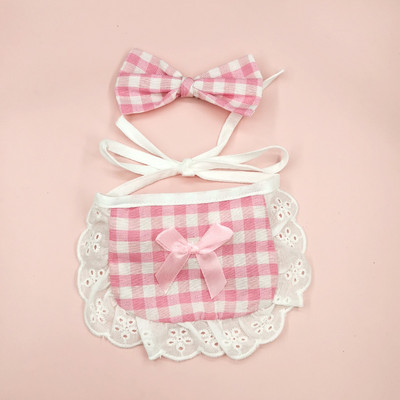 Ins Dog καρό δαντέλα σαλιάρα για κατοικίδια σάλιο Πετσέτα Bichon Teddy Hiromi Σαλιάρα για γάτα Μικρό λουρί για σκύλους Chihuahua Puppy Pets Acessorios