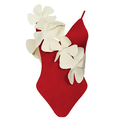 Novi jednodijelni kupaći kostim za 2023. Ženski seksi kupaći kostim s cvjetnim čipkama Ženski jednobojni kupaći kostim Ljetni kupaći kostim za plažu s volanima