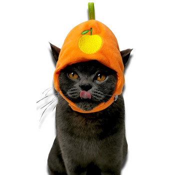 Котешка забавна шапка Шапка за домашен любимец Сладка форма на плод Мек удобен костюм Kawaii Аксесоари Безопасен и топъл материал Y5GB