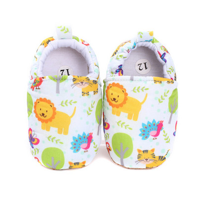 1 ζευγάρι Μόδα βαμβακερό ύφασμα First Walker Cartoon Baby Boy Girls Shoes Bebe Toddler Moccasins 0-24M Αντιολισθητικά παπούτσια με μαλακό κάτω μέρος