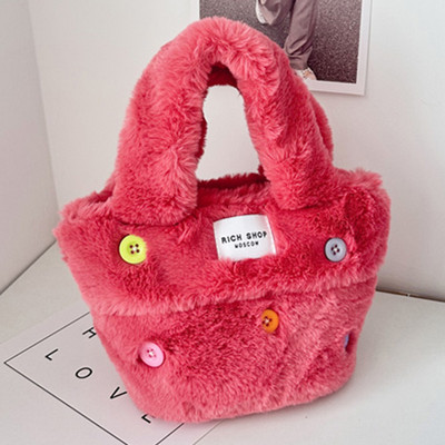 Zimska modna velika torba od umjetnog krzna Mekana topla pahuljasta ručna torbica Moderna dizajnerska mala torbica visoke kvalitete Ženske plišane torbice