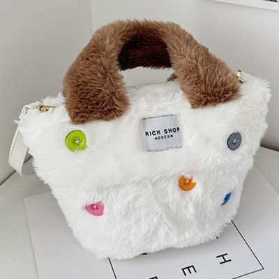 Zimska modna velika torba od umjetnog krzna Mekana topla pahuljasta ručna torbica Moderna dizajnerska mala torbica visoke kvalitete Ženske plišane torbice