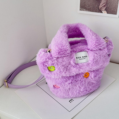 Zimska modna velika torba od umjetnog krzna Mekana topla pahuljasta ručna torbica Moderna dizajnerska mala torbica visoke kvalitete Ženske plišane torbice