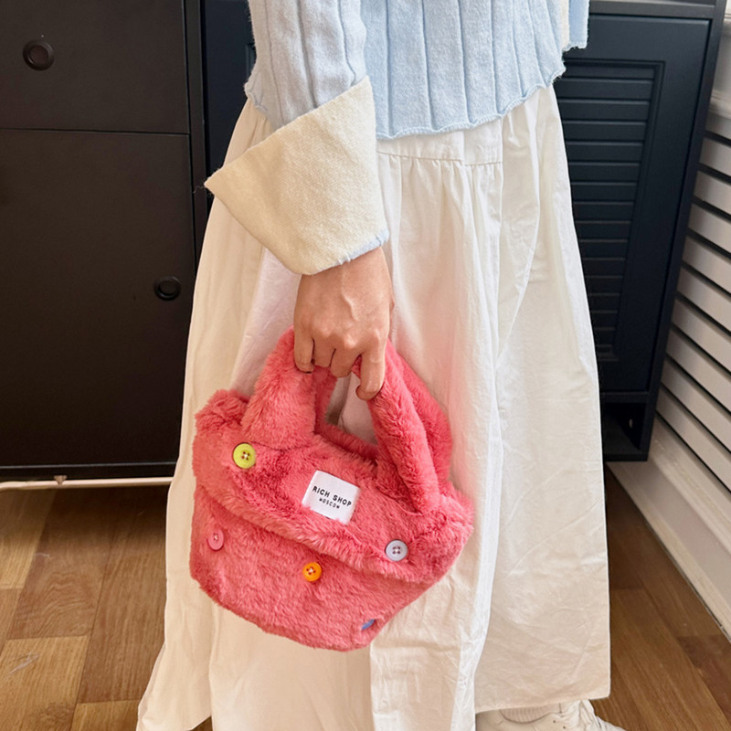 Zimska modna velika torba od umjetnog krzna Mekana topla pahuljasta ručna torbica Moderna dizajnerska mala torbica visoke kvalitete Ženske plišane torbice