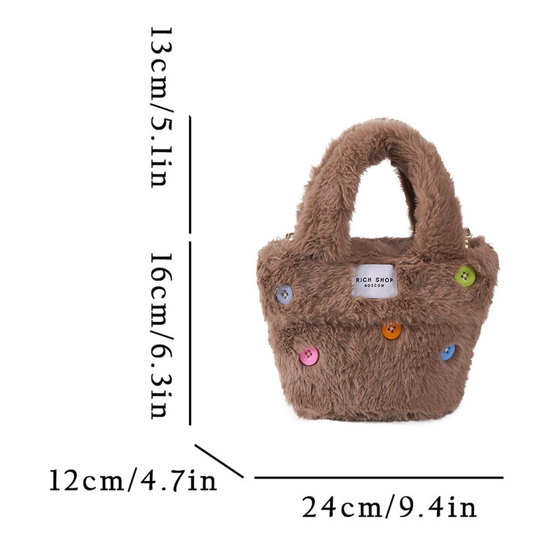 Zimska modna velika torba od umjetnog krzna Mekana topla pahuljasta ručna torbica Moderna dizajnerska mala torbica visoke kvalitete Ženske plišane torbice