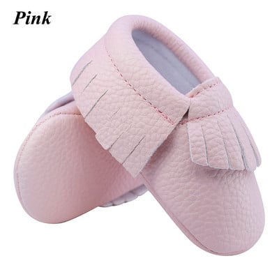 Käsitsi valmistatud Baby Moccassins Pehme põhjaga mood Tutid Vastsündinutele Tüdrukutele Kingad 12värvi PU nahast Väikelaste Laste Eelkõndijad Saapad