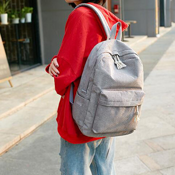 Fashion Backpack Corduroy Γυναικείες τσάντες πλάτης για έφηβα κορίτσια Μαθητική τσάντα πλάτης Σακίδιο πλάτης ριγέ Γυναικείο ώμο Νέες τσάντες ταξιδιού