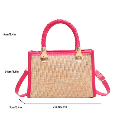 Μόδα υφασμένη ψάθινη τσάντα ώμου Γυναικείες τσάντες χιαστί για γυναίκες 2023 Καλοκαιρινές τσάντες παραλίας Tote Travel Τσάντα αγορών