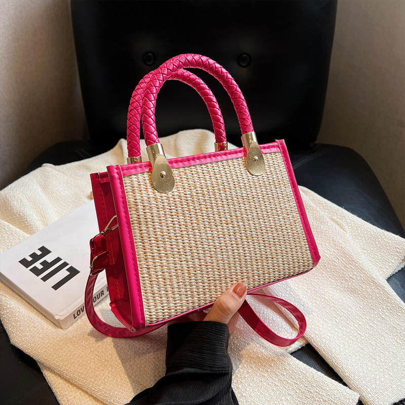 Μόδα υφασμένη ψάθινη τσάντα ώμου Γυναικείες τσάντες χιαστί για γυναίκες 2023 Καλοκαιρινές τσάντες παραλίας Tote Travel Τσάντα αγορών