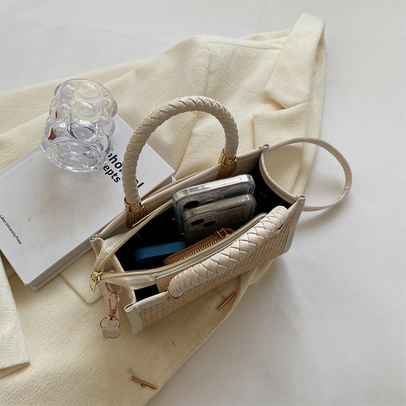 Μόδα υφασμένη ψάθινη τσάντα ώμου Γυναικείες τσάντες χιαστί για γυναίκες 2023 Καλοκαιρινές τσάντες παραλίας Tote Travel Τσάντα αγορών