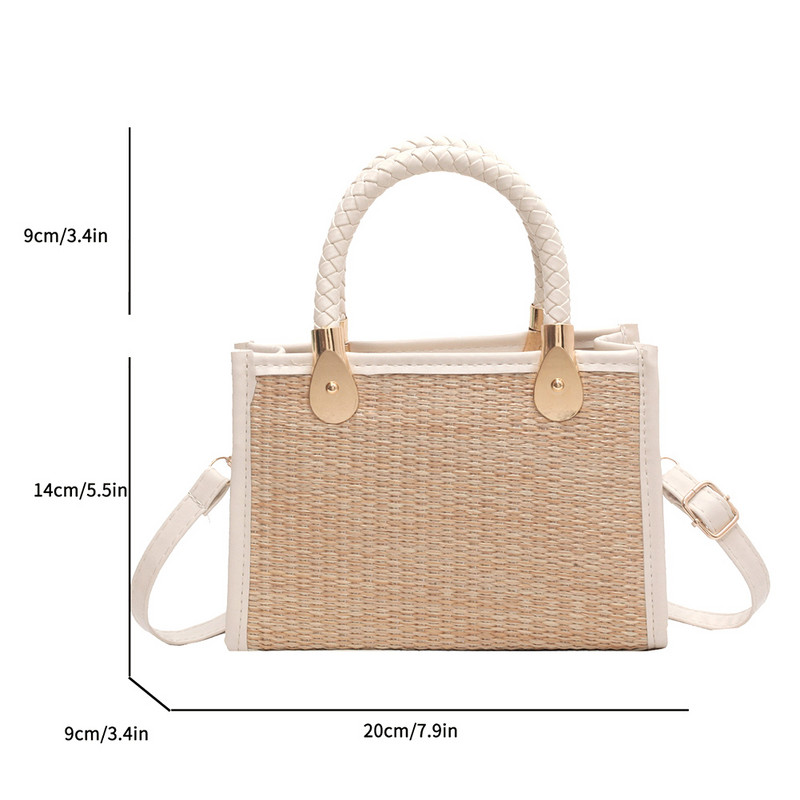 Μόδα υφασμένη ψάθινη τσάντα ώμου Γυναικείες τσάντες χιαστί για γυναίκες 2023 Καλοκαιρινές τσάντες παραλίας Tote Travel Τσάντα αγορών