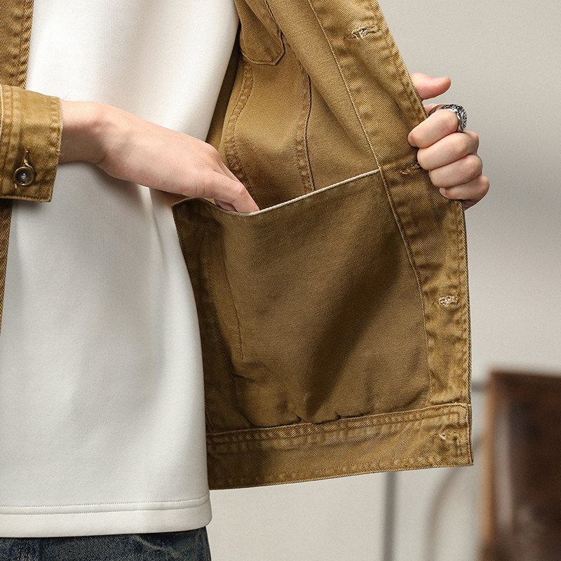 2023 φθινοπωρινό χειμερινό ανδρικό τζιν μπουφάν premium ανδρικό τζιν μπουφάν συν μέγεθος Μοντέρνο ανδρικό τζιν χιπ χοπ με φαρδύ Multi Pocket