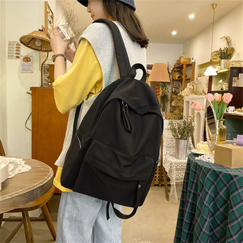Nylon σακίδιο πλάτης μονόχρωμο, μεγάλης χωρητικότητας, Χαριτωμένα tablet Laptop Τσάντα ώμου Εφηβική Σχολική τσάντα Κάμπινγκ Γυναικεία δώρα