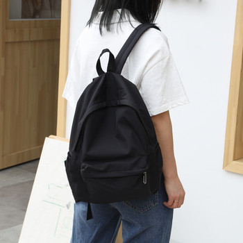 Νάιλον Σχολική τσάντα για κορίτσια Εφηβική τσάντα πλάτης Μονόχρωμη Γυναικείες τσάντες Βιβλιοθήκης Χαριτωμένη μαθητική τσάντα Λευκή μαύρη τσάντα ταξιδιού Mochila