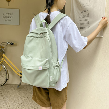 Νάιλον Σχολική τσάντα για κορίτσια Εφηβική τσάντα πλάτης Μονόχρωμη Γυναικείες τσάντες Βιβλιοθήκης Χαριτωμένη μαθητική τσάντα Λευκή μαύρη τσάντα ταξιδιού Mochila