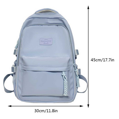 Νάιλον Σχολική τσάντα για κορίτσια Εφηβική τσάντα πλάτης Μονόχρωμη Γυναικείες τσάντες Βιβλιοθήκης Χαριτωμένη μαθητική τσάντα Λευκή μαύρη τσάντα ταξιδιού Mochila