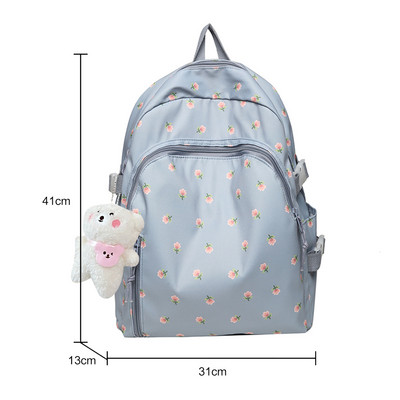 Νάιλον Σχολική τσάντα για κορίτσια Εφηβική τσάντα πλάτης Μονόχρωμη Γυναικείες τσάντες Βιβλιοθήκης Χαριτωμένη μαθητική τσάντα Λευκή μαύρη τσάντα ταξιδιού Mochila