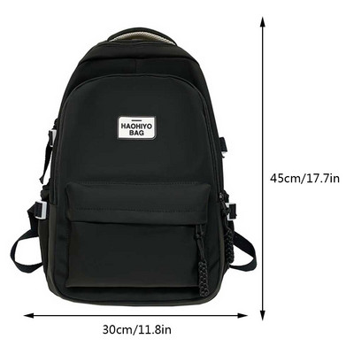 Νάιλον Σχολική τσάντα για κορίτσια Εφηβική τσάντα πλάτης Μονόχρωμη Γυναικείες τσάντες Βιβλιοθήκης Χαριτωμένη μαθητική τσάντα Λευκή μαύρη τσάντα ταξιδιού Mochila