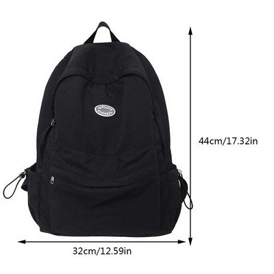 Νάιλον Σχολική τσάντα για κορίτσια Εφηβική τσάντα πλάτης Μονόχρωμη Γυναικείες τσάντες Βιβλιοθήκης Χαριτωμένη μαθητική τσάντα Λευκή μαύρη τσάντα ταξιδιού Mochila