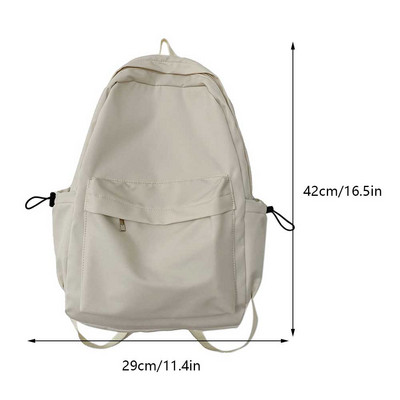 Νάιλον Σχολική τσάντα για κορίτσια Εφηβική τσάντα πλάτης Μονόχρωμη Γυναικείες τσάντες Βιβλιοθήκης Χαριτωμένη μαθητική τσάντα Λευκή μαύρη τσάντα ταξιδιού Mochila
