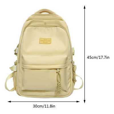 Νάιλον Σχολική τσάντα για κορίτσια Εφηβική τσάντα πλάτης Μονόχρωμη Γυναικείες τσάντες Βιβλιοθήκης Χαριτωμένη μαθητική τσάντα Λευκή μαύρη τσάντα ταξιδιού Mochila