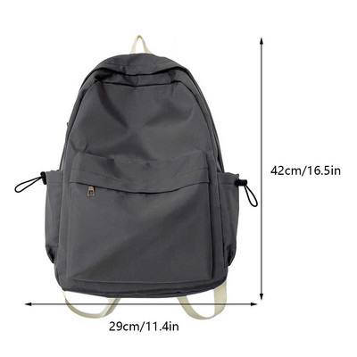 Νάιλον Σχολική τσάντα για κορίτσια Εφηβική τσάντα πλάτης Μονόχρωμη Γυναικείες τσάντες Βιβλιοθήκης Χαριτωμένη μαθητική τσάντα Λευκή μαύρη τσάντα ταξιδιού Mochila