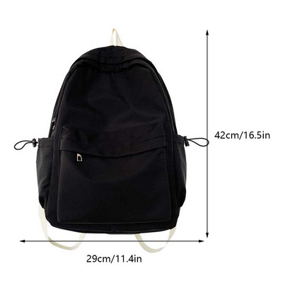 Νάιλον Σχολική τσάντα για κορίτσια Εφηβική τσάντα πλάτης Μονόχρωμη Γυναικείες τσάντες Βιβλιοθήκης Χαριτωμένη μαθητική τσάντα Λευκή μαύρη τσάντα ταξιδιού Mochila