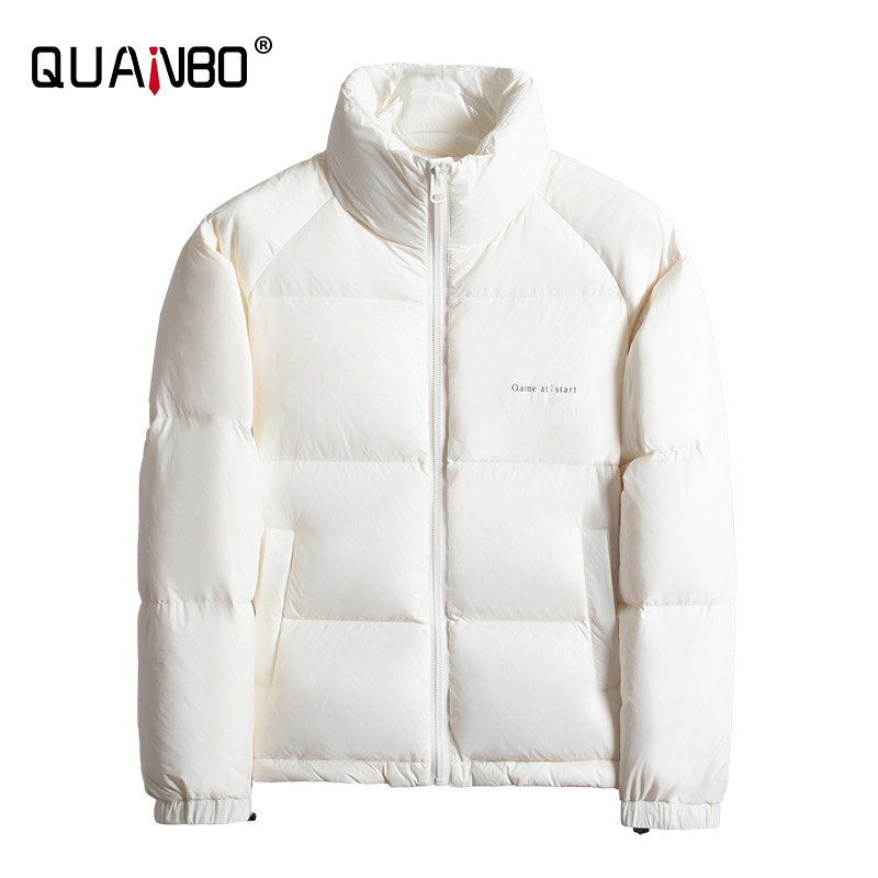 5 spalvų vyriškos korėjietiškos Harajuku pūkinės striukės, 2023 m. Naujos mados trumpos baltos pūkinės striukės, šiltos japoniško stiliaus vyriškas paltas