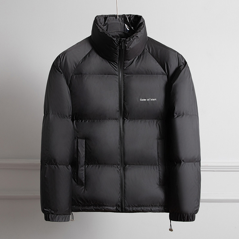 5 spalvų vyriškos korėjietiškos Harajuku pūkinės striukės, 2023 m. Naujos mados trumpos baltos pūkinės striukės, šiltos japoniško stiliaus vyriškas paltas