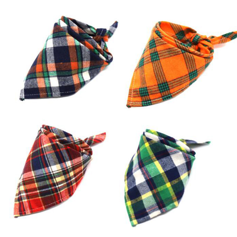 Lemmikloomade bandaanid Klassikaline ruuduline väike koer Kassi pudipõlled Puuvillane sall Kolmnurkne side kassidele Kutsikapea sall Kaelaräti tarvikud