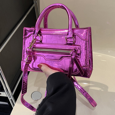 Laser Silver Chic Γυναικείο πορτοφόλι Μίνι χαριτωμένες μικρές χιαστί τσάντες ώμου Δερμάτινες τσάντες μόδας Πολυτελείς σχεδιαστές Vintage τσάντες τσάντα