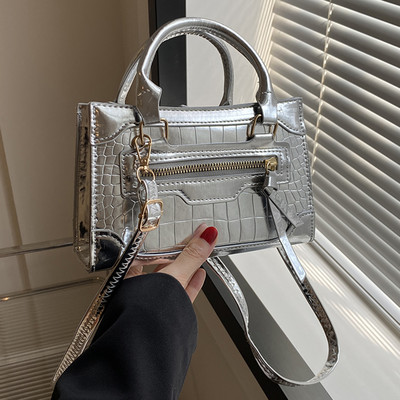 Laser Silver Chic Γυναικείο πορτοφόλι Μίνι χαριτωμένες μικρές χιαστί τσάντες ώμου Δερμάτινες τσάντες μόδας Πολυτελείς σχεδιαστές Vintage τσάντες τσάντα