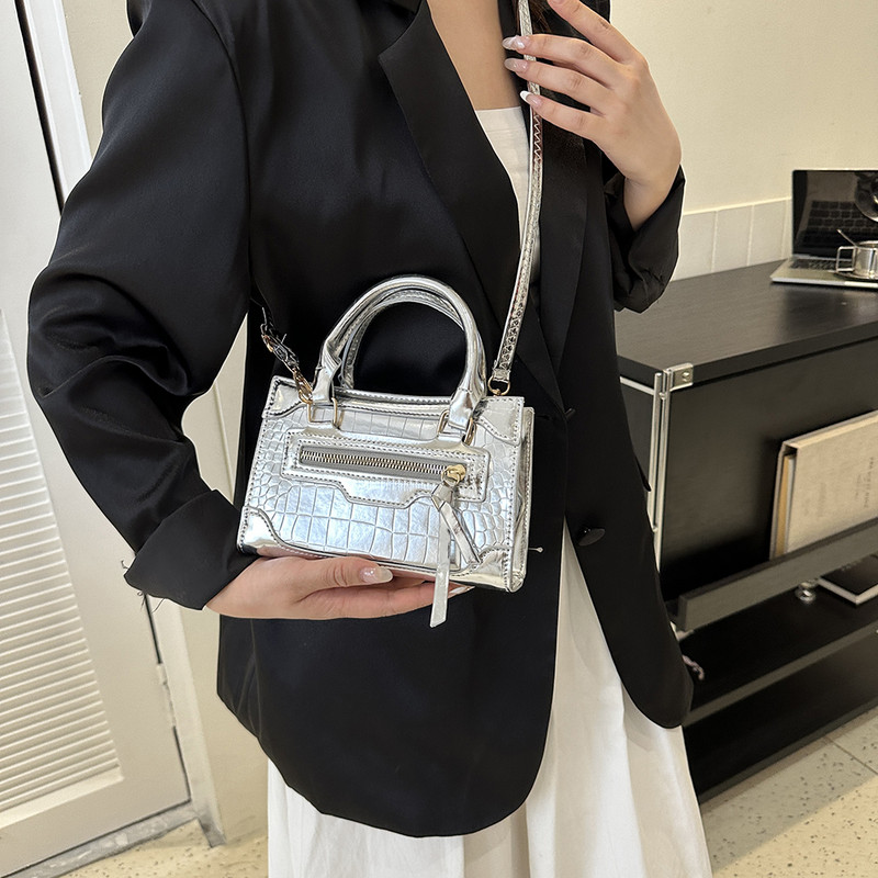 Laser Silver Chic Γυναικείο πορτοφόλι Μίνι χαριτωμένες μικρές χιαστί τσάντες ώμου Δερμάτινες τσάντες μόδας Πολυτελείς σχεδιαστές Vintage τσάντες τσάντα