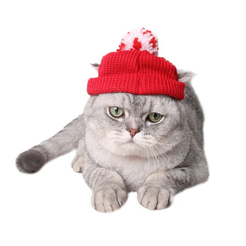 Κεφαλόδεσμος για κατοικίδια, καπέλο σκύλου, γάτα Χριστουγεννιάτικα αξεσουάρ Santa Cap Pompoms Headbands Χριστουγεννιάτικα καπέλα για πάρτι
