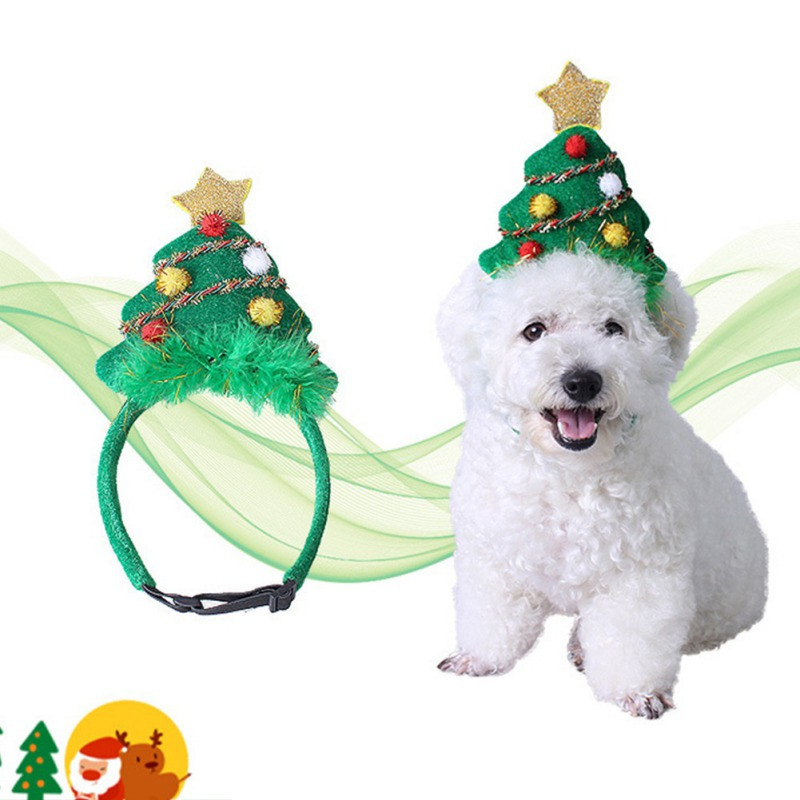 Κεφαλόδεσμος για κατοικίδια, καπέλο σκύλου, γάτα Χριστουγεννιάτικα αξεσουάρ Santa Cap Pompoms Headbands Χριστουγεννιάτικα καπέλα για πάρτι