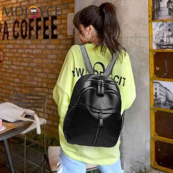 Модна дамска PU кожена едноцветна чанта за рамо Раница Ежедневни туристически дамски чанти с голям капацитет Студентски ученически раници 2023