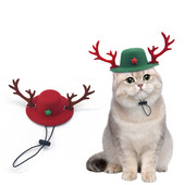 Božićni šešir za sphnx mačku Slatka Elk kapa za štene mačke Devon Rex Dodaci za zabavu Rekviziti za fotografije Pokrivala za glavu u jesen zima