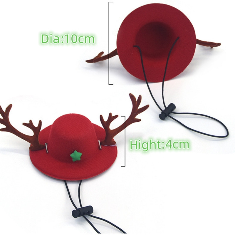 Božićni šešir za sphnx mačku Slatka Elk kapa za štene mačke Devon Rex Dodaci za zabavu Rekviziti za fotografije Pokrivala za glavu u jesen zima