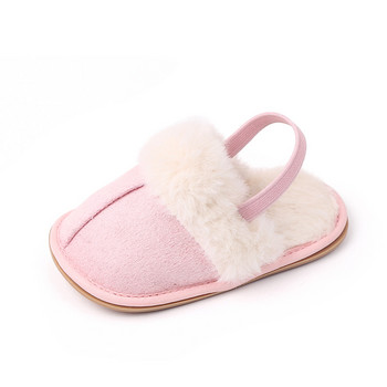 Fluffy Baby Slides Slippers Απαλά, βελούδινα ζεστά, αντιολισθητικά παπούτσια σπιτιού για νήπια, αγόρια, κορίτσια, Χειμερινός εσωτερικός εξωτερικός χώρος