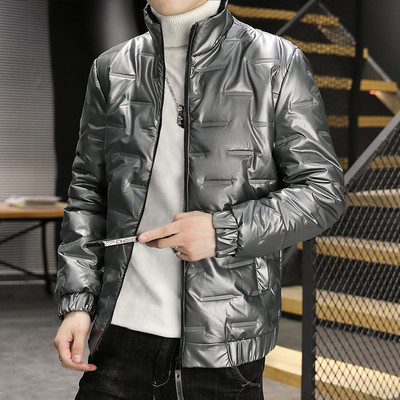 Jachetă nouă pentru bărbați, ușoară și subțire, stil scurtă, plus mărime voluminoasă, la modă, frumos, haină de iarnă pentru băiat, versiunea coreeană, caldă