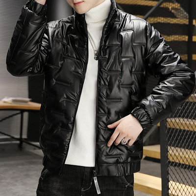 Jachetă nouă pentru bărbați, ușoară și subțire, stil scurtă, plus mărime voluminoasă, la modă, frumos, haină de iarnă pentru băiat, versiunea coreeană, caldă