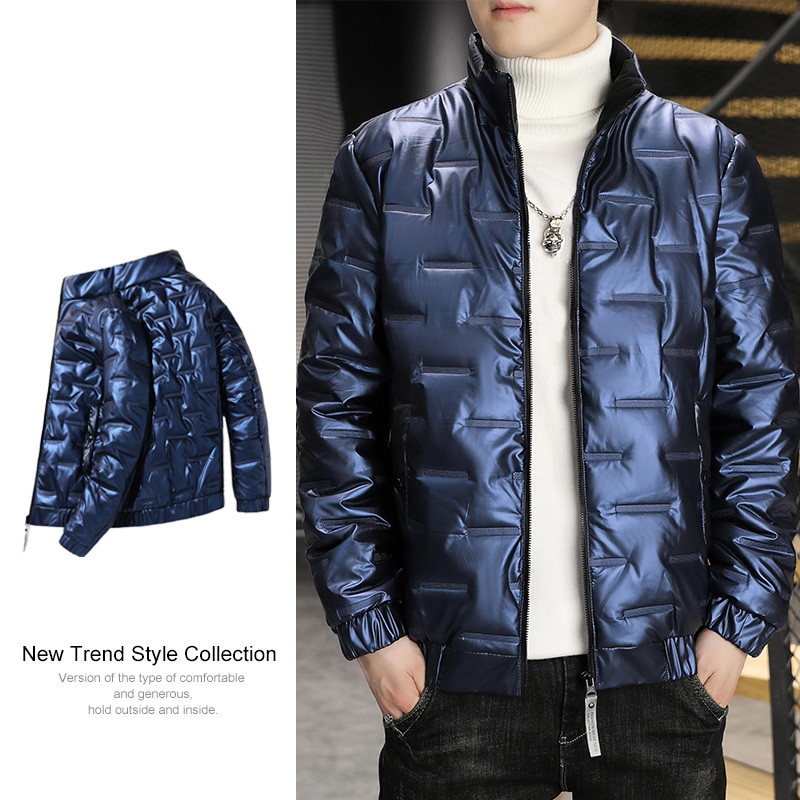 Jachetă nouă pentru bărbați, ușoară și subțire, stil scurtă, plus mărime voluminoasă, la modă, frumos, haină de iarnă pentru băiat, versiunea coreeană, caldă