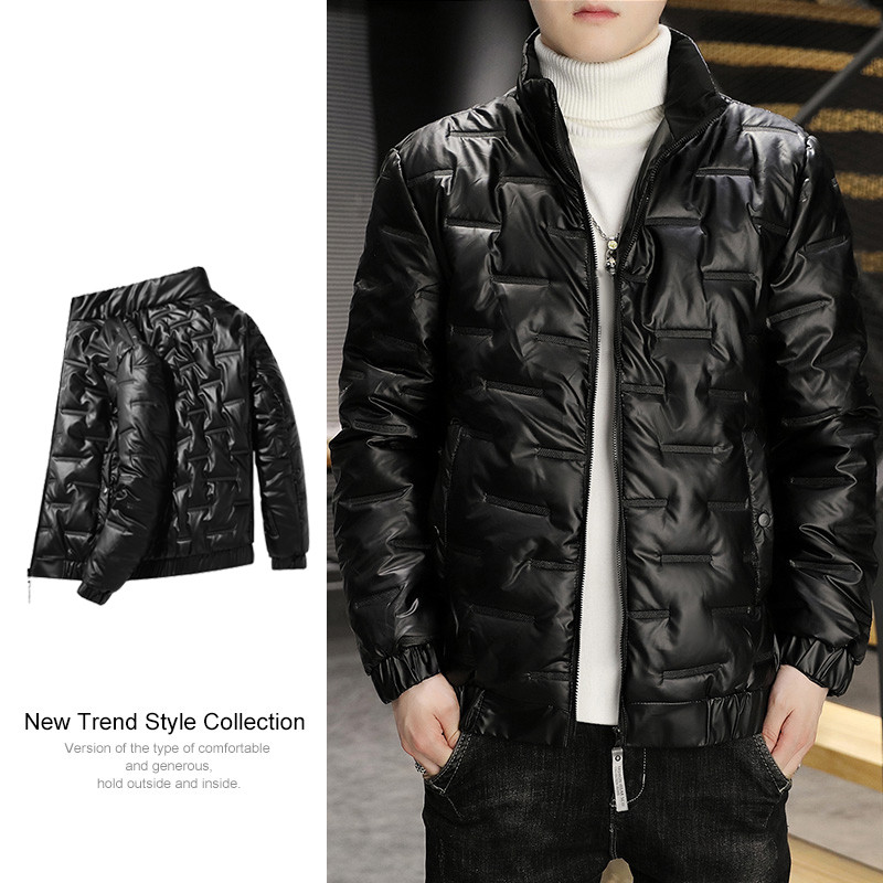 Jachetă nouă pentru bărbați, ușoară și subțire, stil scurtă, plus mărime voluminoasă, la modă, frumos, haină de iarnă pentru băiat, versiunea coreeană, caldă