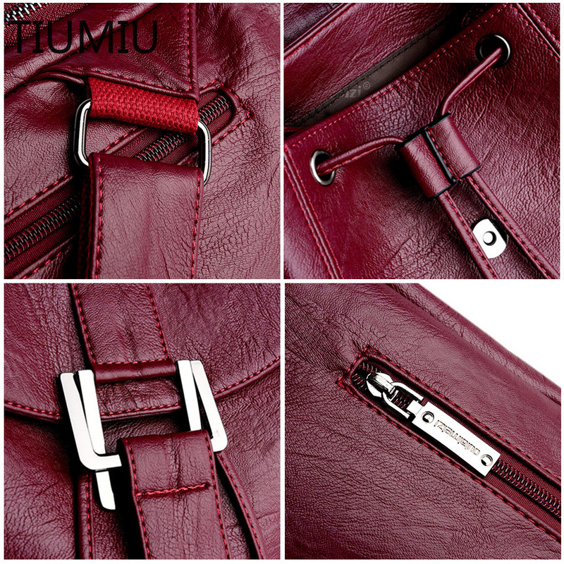 Υψηλής ποιότητας δερμάτινο σακίδιο πλάτης Γυναικείο Νέα άφιξη Γυναικείο σακίδιο πλάτης Τσάντες με κορδόνια Σχολική τσάντα μεγάλης χωρητικότητας Mochila Feminina