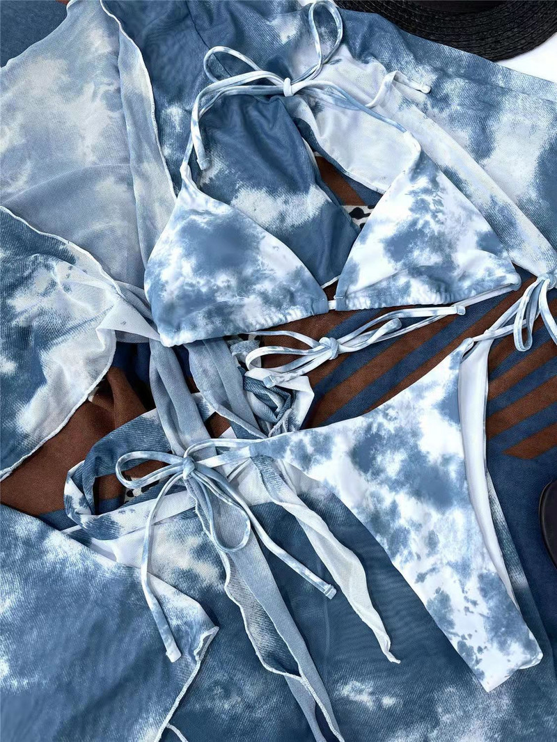 Costum de baie nou din patru piese Bikini cu imprimeu leopard pentru femei 2023 Costum de baie sexy despicat pentru femei Costum de baie pentru baie Imbracaminte de plajă pentru femei